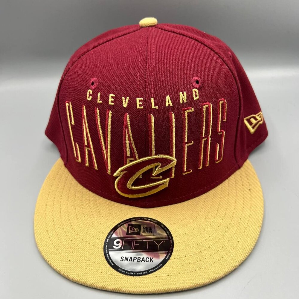 Cleveland Cavaliers Cavs Hat Men Red Yellow 9Fifty New Era Snap NBA Back Cap New